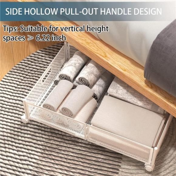 Under Bed Storage Containers, Under Bed Shoe Storage With Wheels, Foldable - Picture 6 of 6